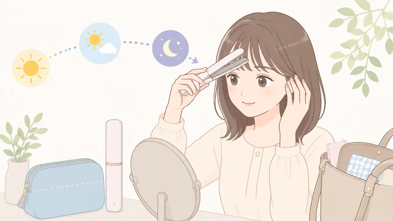 コイズミのヘアアイロンは充電持ち何分？前髪のお直しに使えるか解説